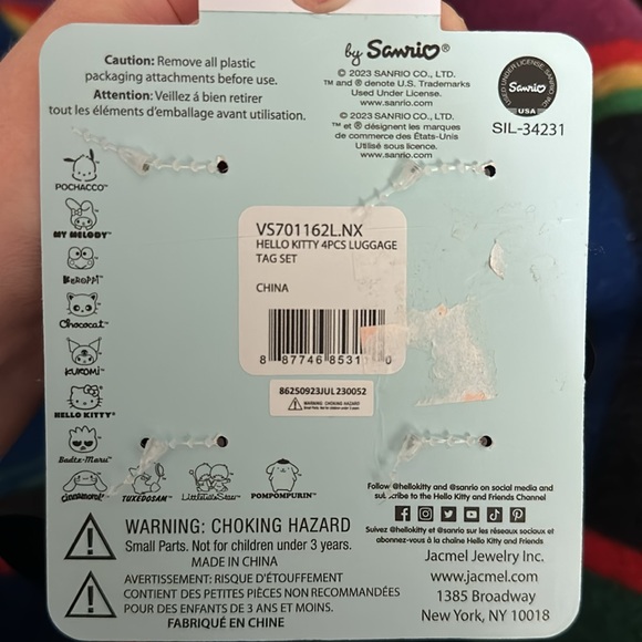 4 NWT Hello Kitty & Friends Luggage Tags ❤️🎀 - Picture 8 of 8